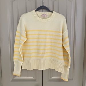 Philosophy Republic Clothing Butter Yellow Striped Crewneck Long Sleeve Sweater